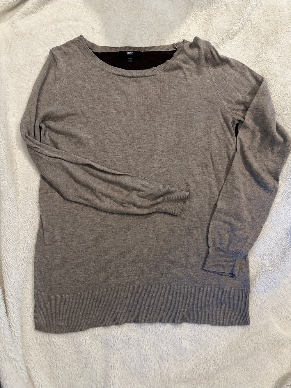 Mossimo Supply Co. Women's Taupe and Brown Crewneck Sweater